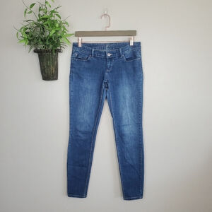 Express 6 Vintage Low Rise Skinny Medium Wash Jegging stretch Jeans Y2K